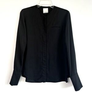 ANAGRAM Black Cotton Button Down Long Sleeve Shirt size 6